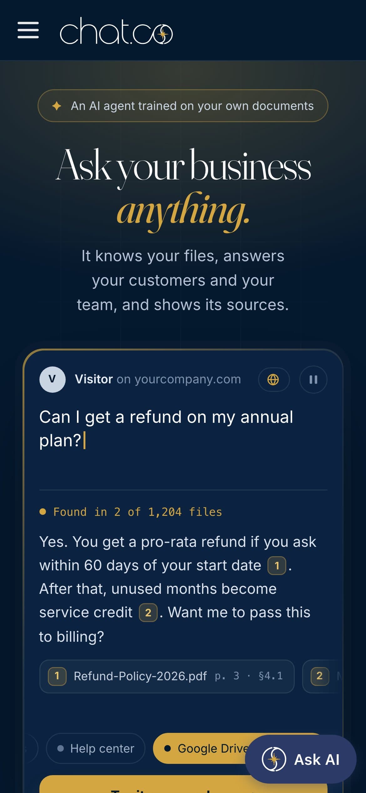 Chat.co on mobile