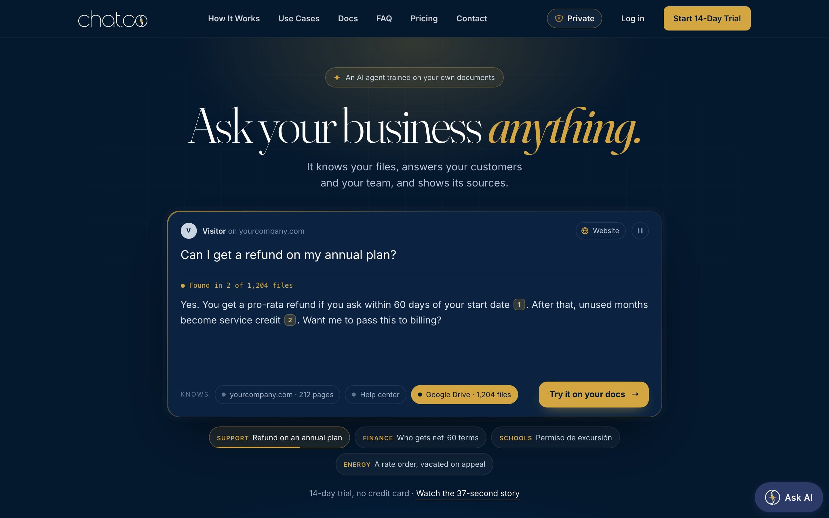 Chat.co product screen