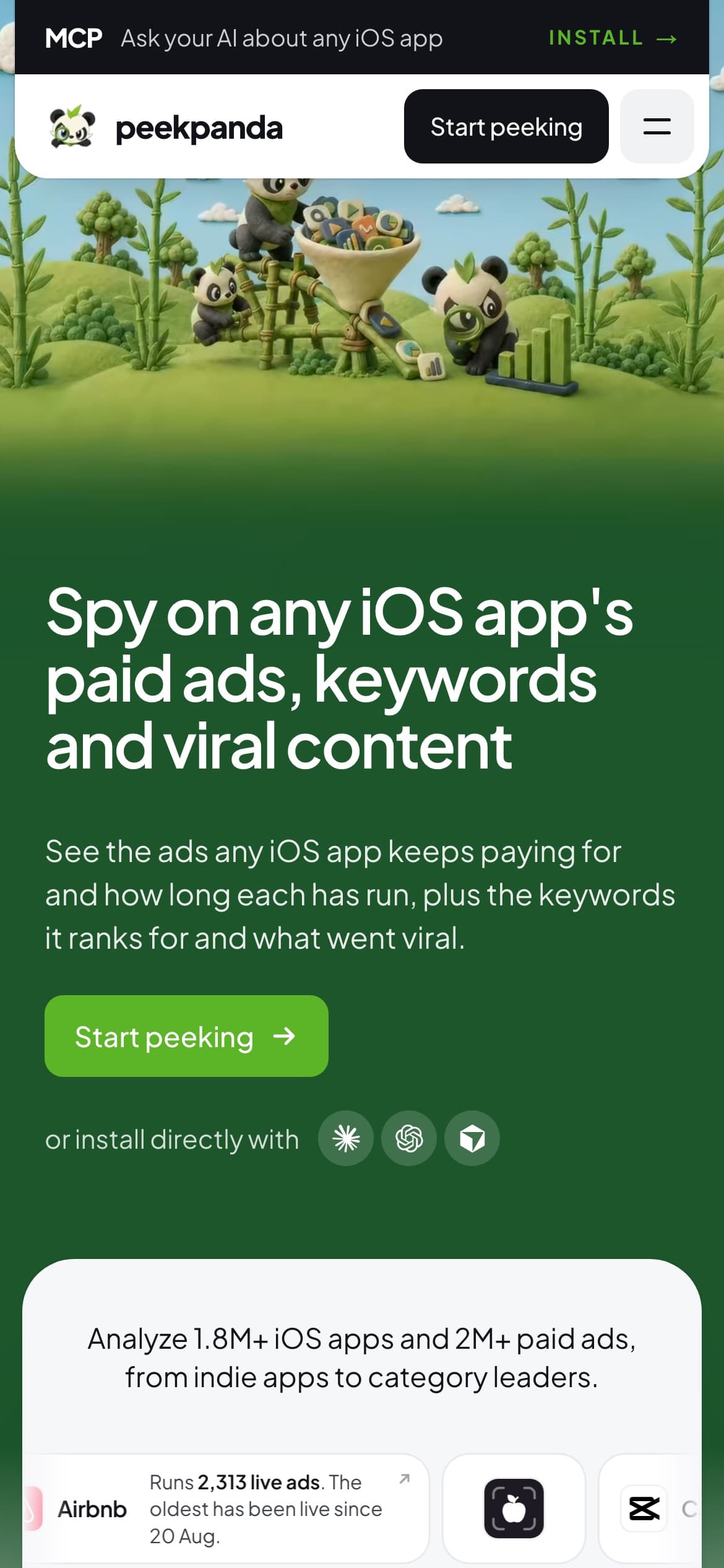 PeekPanda on mobile