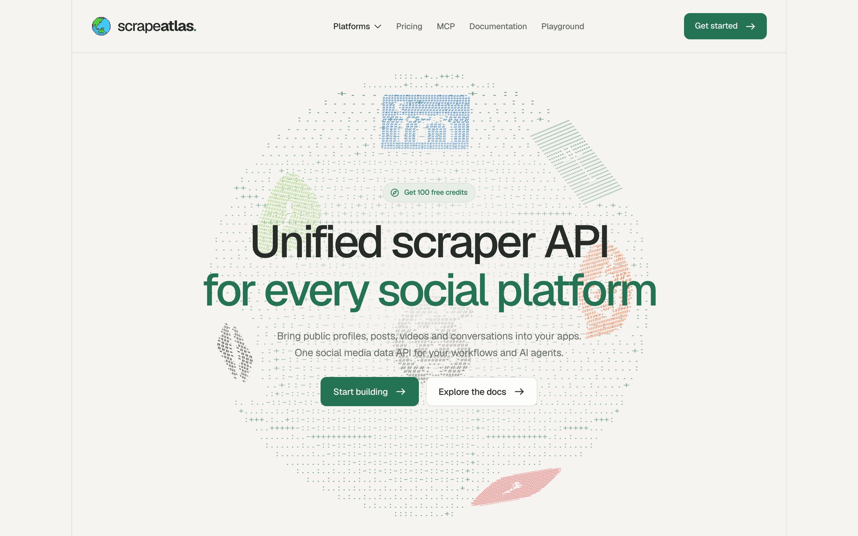 ScrapeAtlas product screen